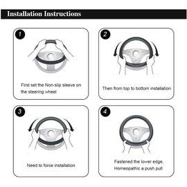 Linyongc Sparkling Crystal Car Steering Wheel Cover, 1Pc, Universal Fit, 38 CM, Black Velvet