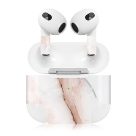 Finest Folia Sticker Set Compatible with Apple AirPod 3 Wireless Bluetooth Headphones and Charging Case Vinyl Film Skin Design Cover Custom Fit R189 (3rd Generation, 18 Marble Bicolor)