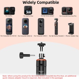 53.5" Portable Travel Selfie Stick Tripod for DJI Osmo Pocket 3, GoPro - Extendable Vlog Handle Stand for Go Pro Max, Hero 13/12/11/10/9, DJI Action 5 Pro/4, Insta360 X5 - Action Camera Accessories