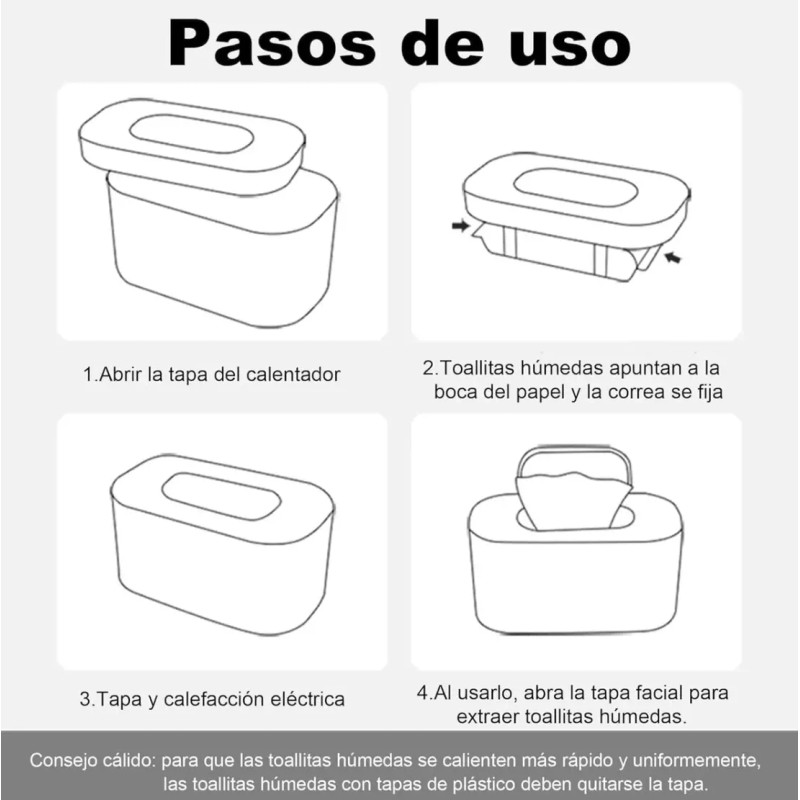 Calentador De Toallitas Húmedas Termostato Para Bebés 40-55c