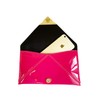 JNB Faux Patent Leather Glossy Envelope Clutch, Fuchsia, Medium