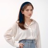 Pistha 27.5 inch Satin scarf Square Ribbon Neck Scarf (Navy