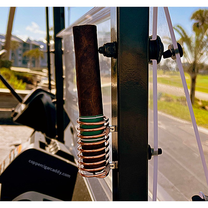Golf Cart Cigar Holder Accessory, ,Handmade, Solid Copper, Magnetic. Adds