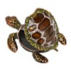 Turtle Trinket Boxes Handcrafted Hand Painted Rhinestones Hinged Trinket Boxes