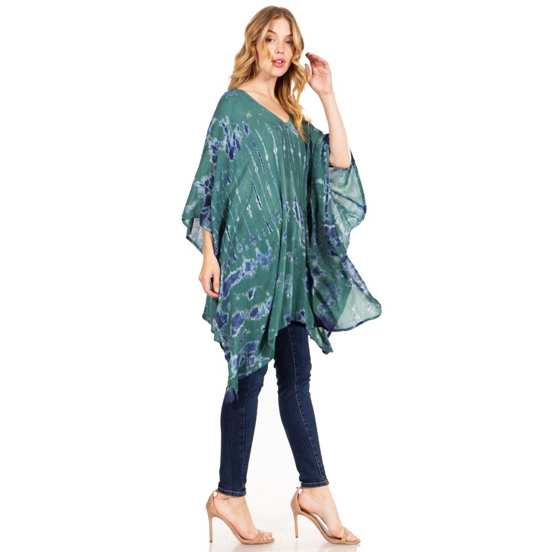 Sakkas Adalwin Desert Sun Lightweight Circle Ponch Tunic Top Blouse