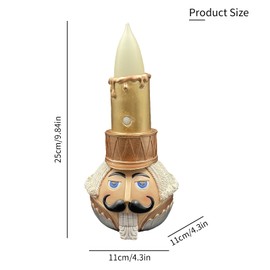 Nutcracker Christmas Flameless Candle, Battery Operated Flickering LED Candle, Real Wax Pillar Candles for Holiday Party Home Decoration Christmas Gift