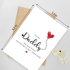 Naixiwen Naixiwen 1st Valentine's Day Card for New Dad, Daddy First Valentines Day Card from Baby Girl Boy, To My Daddy On Our First Valentine's Day Together