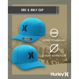Hurley Mens Baseball Cap - Flexfit Fitted Baseball Caps for Men (Sizes: S-XL), Size Small-Medium, Aura