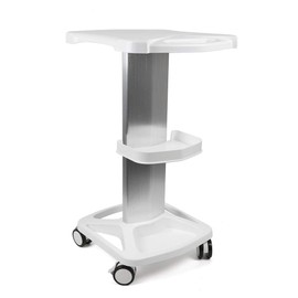 Aluminum Alloy Trolley Stand Assembled For Ultrasonic Cavitation RF Machines Salon Spa Beauty Tattoo Rolling Cart Tray USA STOCK (White)