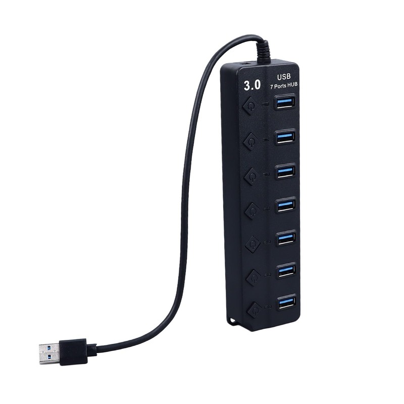 Vikye Hub, 7-Port USB Data Hub Splitter with Independent Switch,