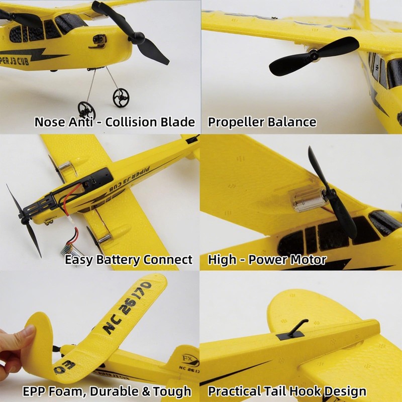 ynapmoc RC Airplane Toy, 2.4GHz RC Glider, Easy to Control,