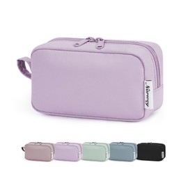 Narwey Small Makeup Bag for Purse Travel Makeup Pouch Mini Cosmetic Bag Zipper Pouch for Women (Purple, Small)