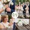 4-Piece Wedding Boutonniere Set,Corsage and Boutonniere Set,Fabric Corsage Wristlet for