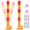 Zonon 2 Pcs Spring Parking Post Folding Heavy Metal Parking