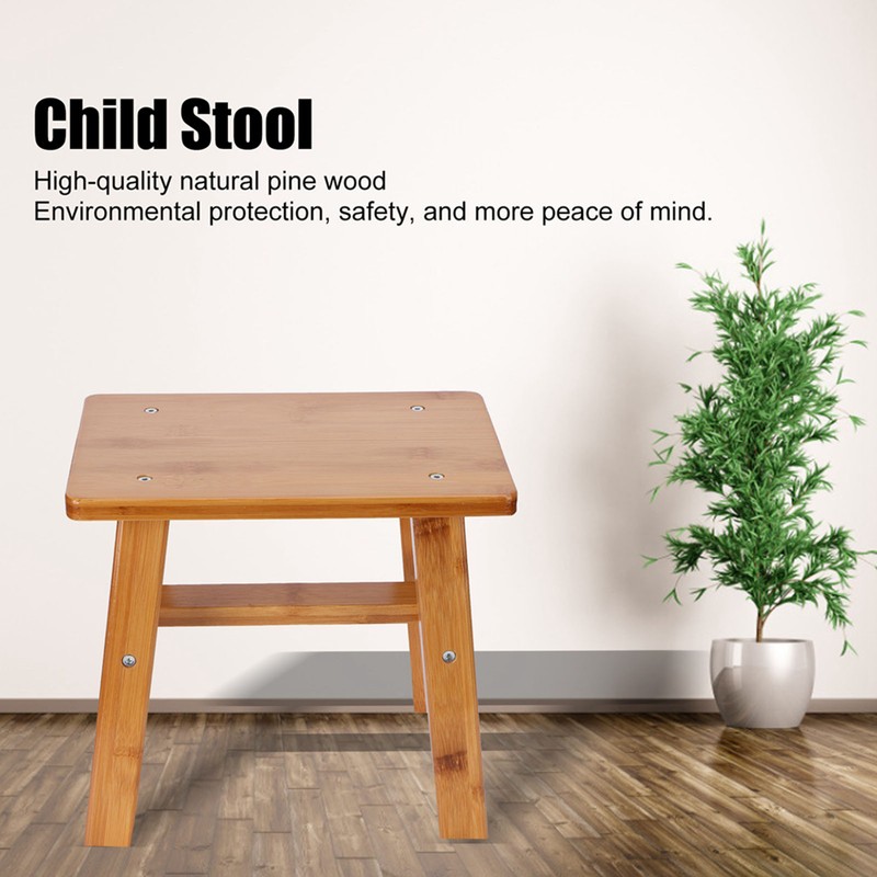 Multipurpose Small Bamboo Stool Low Stool Children Bench for Home