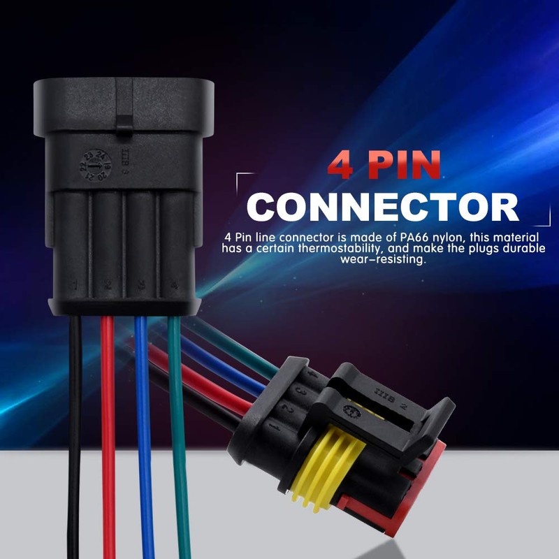 4 Pin Connector Waterproof Connector, Male and Female Way 16