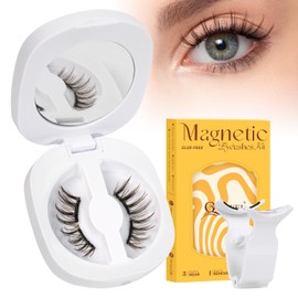 QUEWEL QUEWEL Magnetic Eyelashes, Reusable No Glue Needed Magnetic Eyelashes Kit with Applicator Lash Clusters Kit without Eyeliner So Soft and Easy to Wear and Remove (G-RC-C)