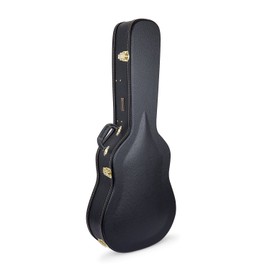 Crossrock CRW600 Deluxe Series Acoustic Dreadnought Size Guitar Case,Arch-top Wooden Case in Black