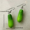 Simulation 3D Cucumber Earrings Funny Cucumber Drop Dangle Earrings Resin