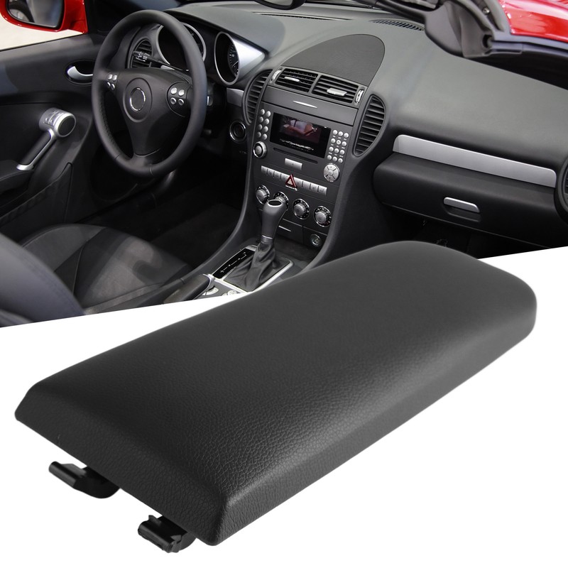 Center Console Armrest Cover PU Leather Black Armrest Protector Lid