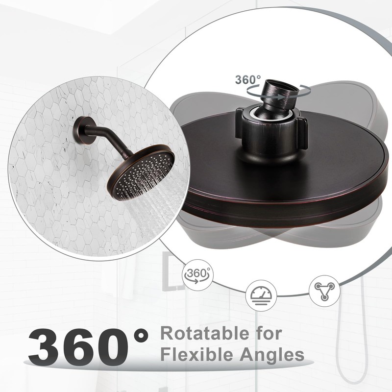 Shower Head High Pressure Rain, Luxury Bathroom Showerhead with Adjustable
