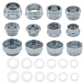 12 Pieces Faucet Adapter Kit Kitchen Aerator Male To Female Male Faucet Water Hose Adapter(Faucet Adapter Various Sizes)