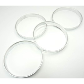4 centring rings made of aluminium, aluminium in silver, 74.1 mm - 72.6 mm