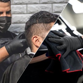 100PCS Nitrile Exam Gloves, Black Latex Free Powder Free Disposable Gloves for Medical, Cooking, Cleaning, and Food Prep:_Medium