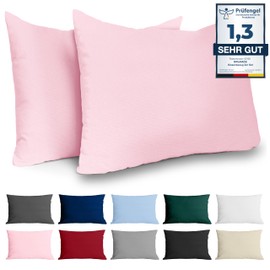 Cushion Cover 30 x 50 cm Renforcé Cotton (Set of 2) – Pink – Densely Woven with 57 Threads/cm² – Pillowcase 50 x 30 cm – Oeko Tex Certified – Dreamzie