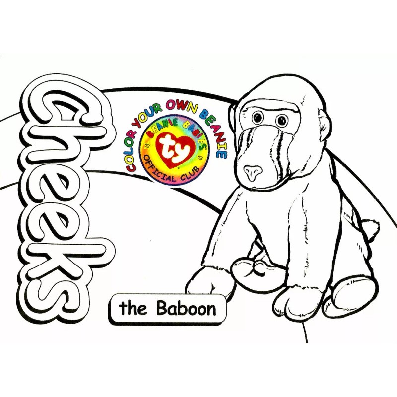 CHEEKS, GLOW IN THE DARK STICKER, BEANIE BABIES CARD SERIES