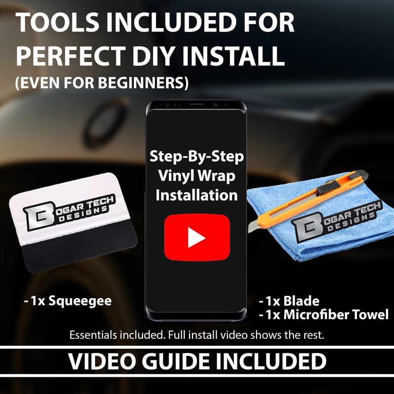 BOGAR TECH DESIGNS Side Window Trim Chrome Delete Overlay Compatible
