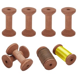 PH PandaHall 8pcs Wooden Empty Spools for Ribbon, 2.75 inch Bobbins Wood Sewing Embroidery Thread Spool Wire Weaving Bobbins for Embroidery and Sewing Machines Arts Crafts Thread Cord Roll