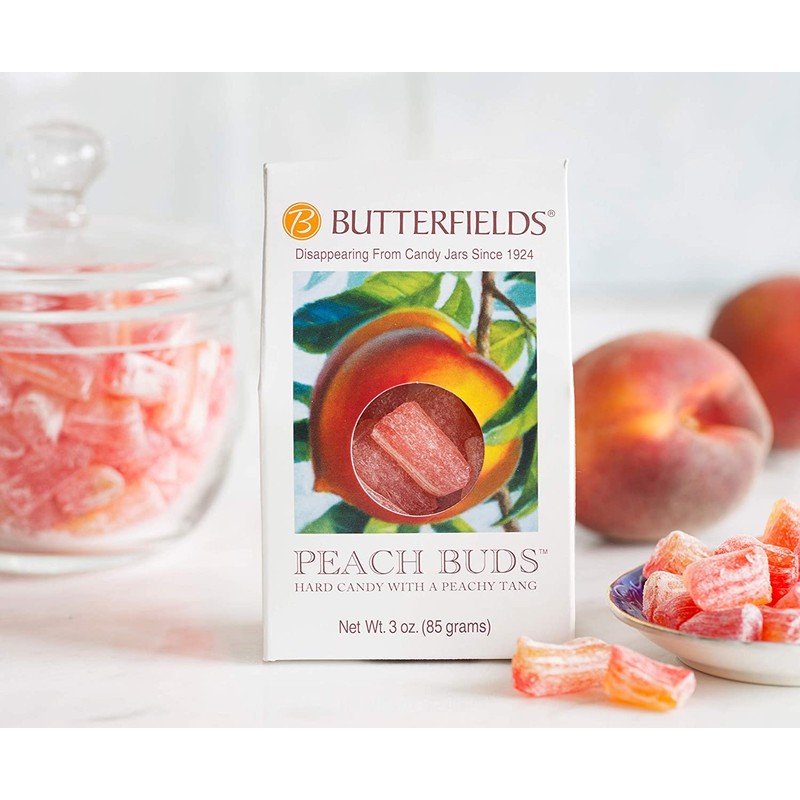 Butterfields Candy - Gourmet, Old-Fashioned PEACH Buds Hard Candy |