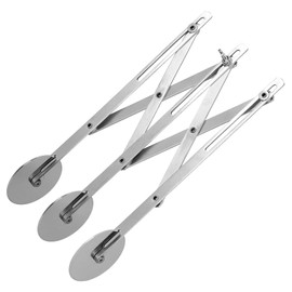 Edelstahl-Mehrrad-Teigschneider, Teig Rollenteiler, Pizzaschneider, Einstellbarem Abstand Teigroller Backwerkzeuge für gleichmäßigen Schnitt (Dreiradmesser)