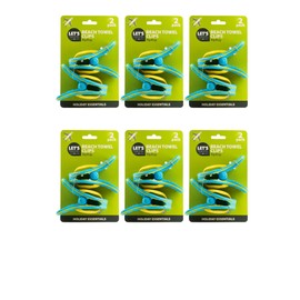 Let's Travel Beach Towel Clips Pegs, Flip Flop Design, Holiday Essentials, 12-Pieces - For Sun Loungers - Beach Chair