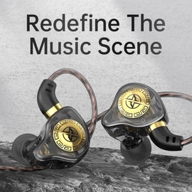 Generic X1 in Ear Monitor Headphones, 1DD Superior Sound Wired Earbuds, Professional Sound Isolating Earphones for Singers/Drummers/Musicians, with MIC in Ear Earphones (with Mic Black), Clear