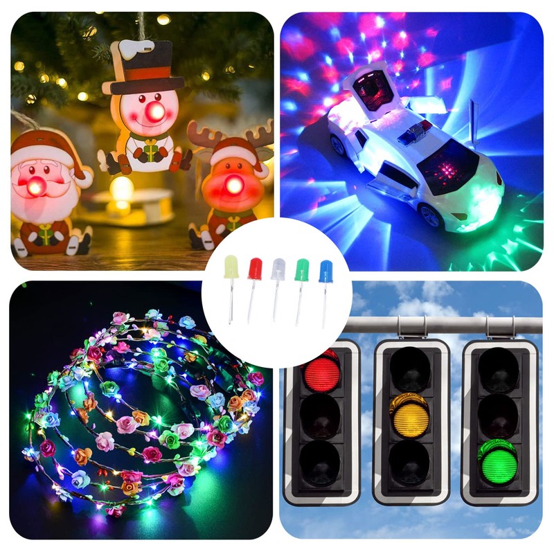 1000Pcs LED Light Emitting Diode Assortment Kit Bulb Lamp Components