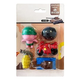 Erasers for Kids, Puzzle Pencil Erasers Bulk, Detachable DIY Desk Pets Toy for Students Classroom Prizes, School Supplies Gift (Military)