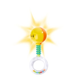 Simba 104010060 – ABC strahlende Light Up Rassel, leuchtet auf beim Schütteln, 14cm, Babyspielzeug, Babyrassel, Erstausstattung, ab 3 Monaten