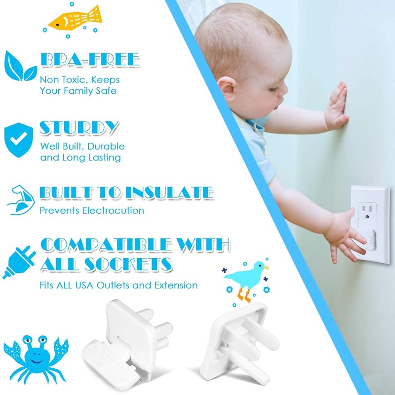 Outlet Covers Babepai 38-Pack White Child Proof Electrical Protector Safety