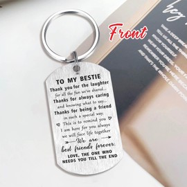 to My Bestie Gifts for Her - Bestie Birthday Friends Friendship Engraved Keychain Gifts