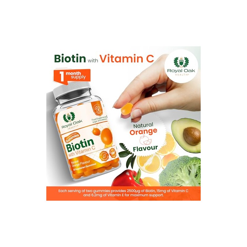 Biotin Gummies with Vitamin C + Vitamin E | Hair,