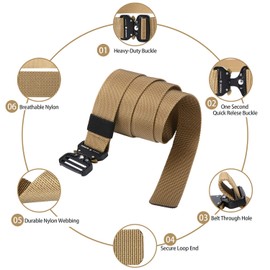 KingMoore Men's Tactical Belt Heavy Duty Webbing Belt Adjustable Military Style Nylon Belts