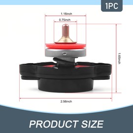 Shakas 1 PC Car 1.8 Bar Radiator Cover, with Real-time Temperature Monitoring Function, Tight Fit Leak-proof Seal Water Tank Cover, Compatible with Yamaha Honda Kawasaki Suzuki Husqvarna (Black)