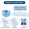 KISSITTY 10 Yards Blue Crinkled Ribbon 1 Inch Wide Wrinkled