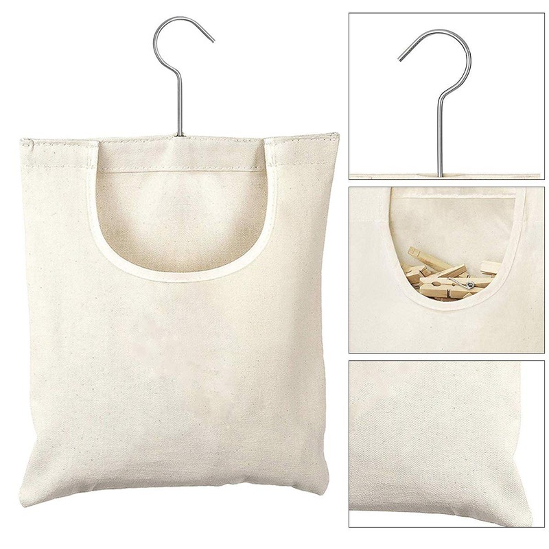 Nicoone Clothes Peg Bag with Hooks, Peg Bag for Washing