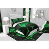 Castle Fairy Game Controller Twin Size Comforter Set,Black Green Games