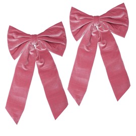 lasuroa 2pcs Large Pink Bow Decorations, Plant Velvet Big Pink Bow Wall Decor Coquette Giant Room Decorations for Girls Room Decor for Home Wedding Bachelor Party Baby Shower