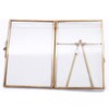 POFET Gold Metal Floating Pressed Glass Picture Frame with Metal