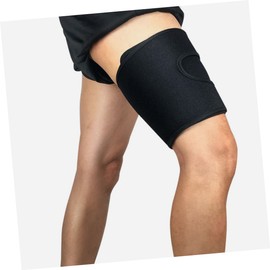 Baluue Breathable Adjustable Thigh Brace Support for Sports Fitness Lightweight Thigh Protective Cover for Weightlifting Basketball Running and More Black